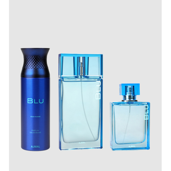 Ajmal Perfume Blu Gift Set For Men-90 Ml