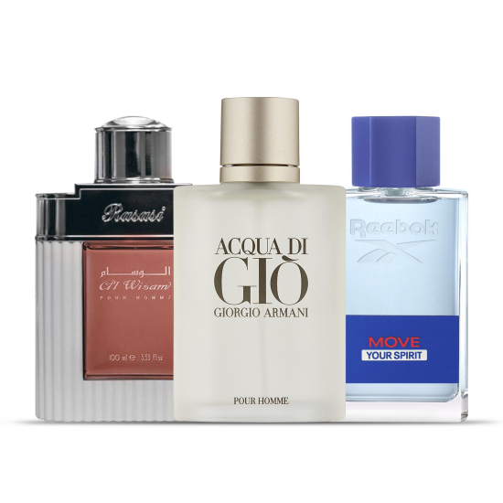 Armani Acqua Di Gio M+ Rasasi Al Wisam-day+ Reebok Move your Spirit