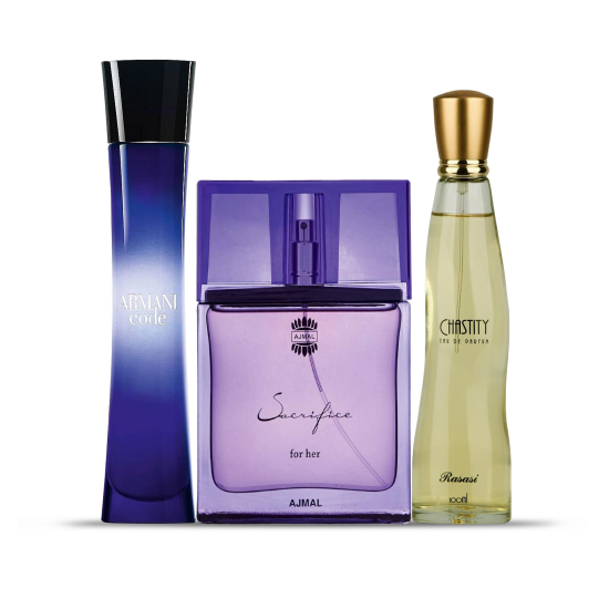 Armani Code L + Rasasi Chastity L+ Ajmal Sacrifice