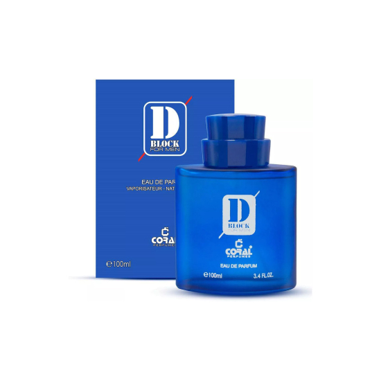 Coral D Block For Men Eau De Parfum 100ML-Blue