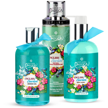 Estiara Passion English Garden Bath - Body 3 Piece Gift Set for Unisex Estiara Passion English Garden Bath - Body 3 Piece Gift Set for Unisex