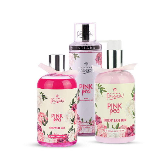 Estiara Passion Pink Pea Bath - Body 3 Piece Gift Set For Unisex