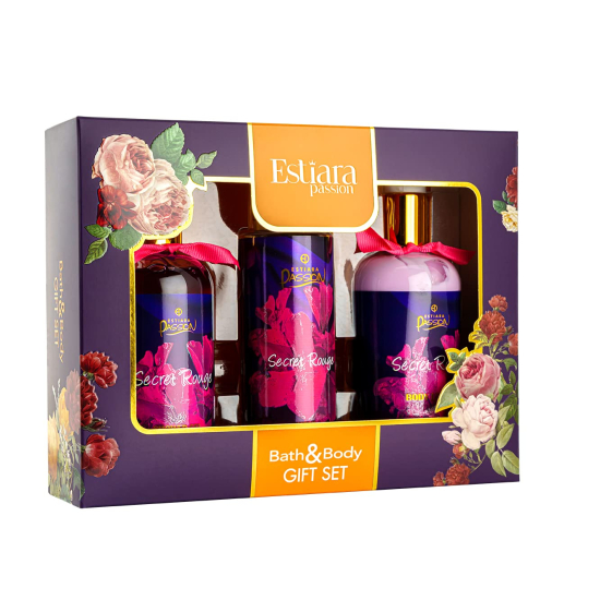 Estiara Passion Secret Rouge Bath - Body 3 Piece Gift Set Purple