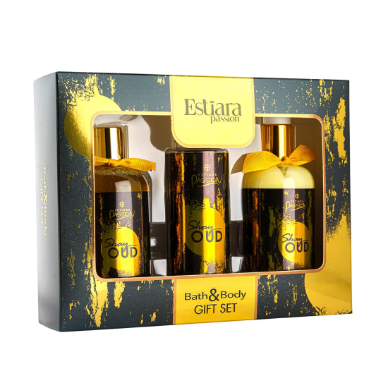 Estiara Passion Shay Oud Bath - Body 3 Piece Gift Set  250ML