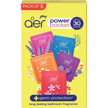 Godrej Aer Power Pocket Air Freshener Bathroom And Toilet Pack of 5