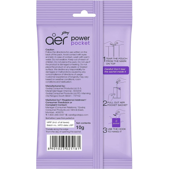 Godrej Aer Power Pocket Bathroom Fragrance Berry Rush 10g