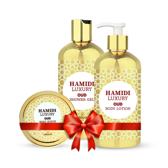 Hamidi Luxury Oud 3 Pieces Gift Set Oud Body Scrub