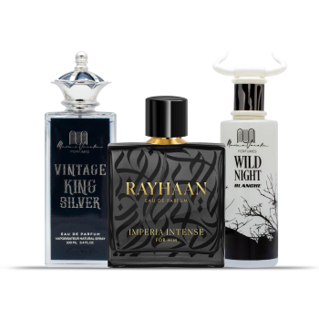 Marine Jacolin Perfumes Vintage King Silver + Marine Jacolin Perfumes Wild Night Blanche + Rayhaan Imperia Eau De Parfum For Men