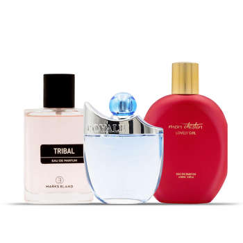 Marks Bland Tribal + Mon Destin Lovely Girl + Rasasi Royale Blue Men Eau De Parfum