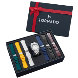 TORNADO- SPECTRA LIMITED EDITION - GIFT COLLECTION FOR MEN, Silicone & Leather Straps Set - T23006C-SBSW-S TORNADO- SPECTRA LIMITED EDITION - GIFT COLLECTION FOR MEN, Silicone & Leather Straps Set - T23006C-SBSW-S