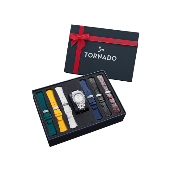TORNADO- SPECTRA LIMITED EDITION - GIFT COLLECTION FOR MEN, Silicone & Leather Straps Set - T23006C-SBSW-S