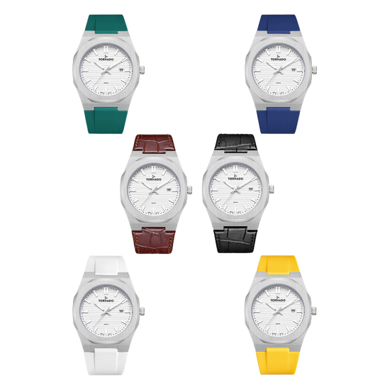 TORNADO- SPECTRA LIMITED EDITION - GIFT COLLECTION FOR MEN, Silicone & Leather Straps Set - T23006C-SBSW-S