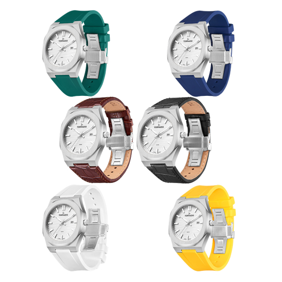 TORNADO- SPECTRA LIMITED EDITION - GIFT COLLECTION FOR MEN, Silicone & Leather Straps Set - T23006C-SBSW-S
