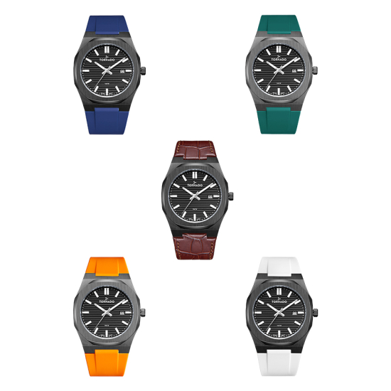 TORNADO- SPECTRA LIMITED EDITION - GIFT COLLECTION FOR MEN, Silicone & Leather Straps Set - T23006C-XBXB-S