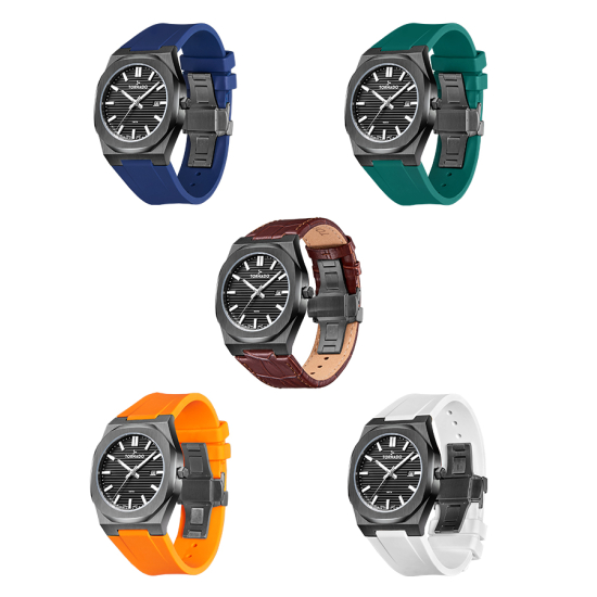 TORNADO- SPECTRA LIMITED EDITION - GIFT COLLECTION FOR MEN, Silicone & Leather Straps Set - T23006C-XBXB-S